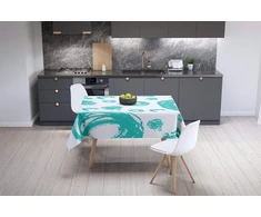 Le Jardin du Lin virtuvinis dekoratyvinis staltiesė turkio spalvos balta 140 x 140 cm - sukurta ir pagaminta Turkijoje
