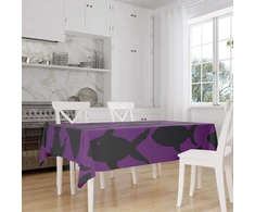 Le Jardin du Lin virtuvinis dekoratyvinis staltiesė, violetinė, juoda, 140 x 160 cm - sukurta ir pagaminta Turkijoje
