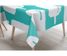 Le Jardin du Lin virtuvinis dekoratyvinis staltiesė turkio spalvos balta 140 x 140 cm - sukurta ir pagaminta Turkijoje