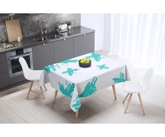 Le Jardin du Lin virtuvinis dekoratyvinis staltiesė turkio spalvos balta 140 x 140 cm - sukurta ir pagaminta Turkijoje