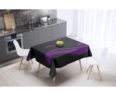 Le Jardin du Lin virtuvinis dekoratyvinis staltiesė, violetinė, juoda, 140 x 140 cm - sukurta ir pagaminta Turkijoje