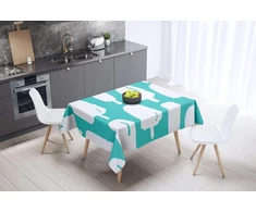 Le Jardin du Lin virtuvinis dekoratyvinis staltiesė turkio spalvos balta 140 x 140 cm - sukurta ir pagaminta Turkijoje