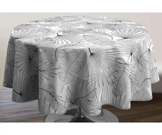 Le linge de Jules dėmėms atspari staltiesė Olinda pilka ovali 150 x 240 cm