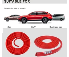 Leadtops automobilio durelių krašto apsauga, 5 m U formos guminiai kraštai, apdaila, automobilio durelių apsauga, raudona spalva