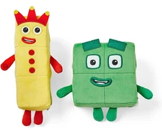 Learning Resources Playful Friends: Numberblocks Three and Four, Numberblocks pliušiniai žaislai Three and Four, Numberblocks pliušiniai žaislai mergaitėms ir berniukams, minkšti žaislai kūdikiams 1-3 metų, nuo 18 mėnesių