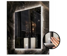 Led apšviestas veidrodis 105x110 atsparus vandeniui ip65 su jutikliniu jungikliu