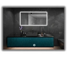 Led apšviestas veidrodis 85x40 atsparus vandeniui Ip65 su jutikliniu jungikliu