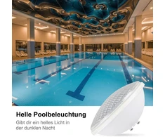 Led baseino šviestuvas Par56, 40w, 12v Ac/dc, Ip68, šiltai baltas