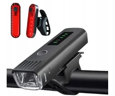 Led dviračio žibintas usb, prieblandos jutiklis (e090)