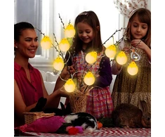 Led girlianda, 20 led velykinė girlianda, 3 m velykinių kiaušinių girlianda, laikmatis, maitinama baterijomis, velykinės girliandos, velykinė dekoracija naudojimui patalpose, velykinių kiaušinių vakarėlio dekoracija