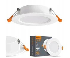 Led įleidžiamas lubinis šviestuvas apvalus baltas modernaus dizaino 4w 4000k