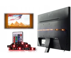 Led juosta 1m Rgb Usb 5v monitoriaus apšvietimas