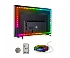 Led juostos rinkinys 4m Rgb Usb 32" - 60" televizoriaus apšvietimas Led lemputės nuotolinio valdymo pultas