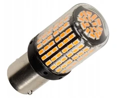 Led lemputė Ba15s 144 led smd 4014 oranžinė P21w 1 vnt.