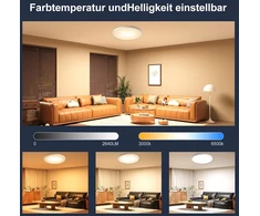 Led Lubinis Šviestuvas 24w 30cm Pritemdomas su Rgb, Nuotolinio Valdymo