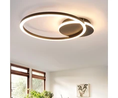 Led lubinis šviestuvas "homefire", 24w, juodas, 2 žiedai, 3000k