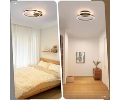 Led lubinis šviestuvas "homefire", 24w, juodas, 2 žiedai, 3000k