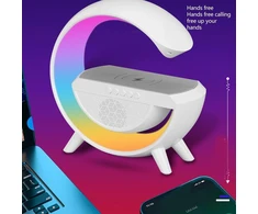Kompiuterio kolonėlės Led naktinė lemputė, big g bluetooth garsiakalbis su 15w belaidžiu įkrovikliu, palaiko fm usb aux režimų atkūrimą, pritemdoma stalinė lempa svetainės dekoravimui
