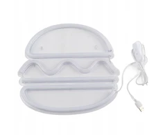Led neoninė Usb lempa hamburgerio formos, šviestuvas namams