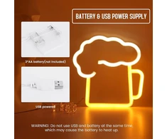 Pakabinamas šviestuvas Led neoninis ženklas alus, led neoninis šviesos ženklas, neoninė 3d sienų dekoracija, maitinamas baterijomis arba usb baltas geltonas neoninis ženklas barui, pubui, naktiniam klubui, parduotuvei, kalėdų festivalio vakarėliui