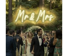 Led Neoninis ženklas „mr &amp; Mrs“ – romantiška sienos dekoracija