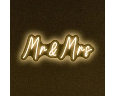 Led Neoninis ženklas „mr &amp; Mrs“ – romantiška sienos dekoracija