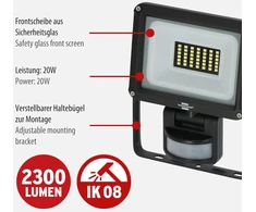 Led prožektorius Brennenstuhl Jaro 3060 P su judesio ir prieblandos jutikliu
