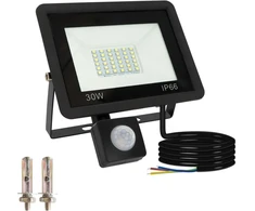Led prožektorius su judesio davikliu, 30w, 6000k, 3000lm, atsparus vandeniui Ip66