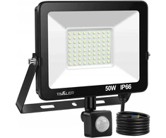 Led prožektorius su judesio davikliu 50w 4500 lm