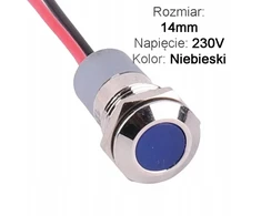 Led signalinė prietaisų skydelio lemputė 14mm 230v mėlyna