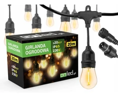 Led sodo girlianda, šviečianti grandinė 20m, lemputės 20xe27, sodo lemputės
