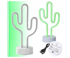 Led stalinė lempa kaktusas neoninė naktinė lemputė miegamojo kambario dekoracija usb