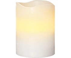 Led tikro vaško žvakė – Dinner Line Indoor – maitinama baterijomis – su laikmačiu – mirganti – >7,5 x ?10 cm – balta