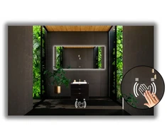 Led veidrodis 95x65 su sensoriniu bekontakčiu jungikliu, atsparus vandeniui Ip65