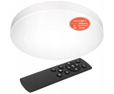 Ledhoff Led lubinis šviestuvas su nuotoliniu valdymu, pritemdomas, 30 cm, mažas, baltas, apvalus