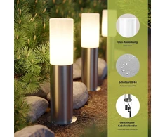 Ledscom.de Gropo kelio / stulpo šviestuvas, skirtas naudoti lauke, Ip44, 41 cm, nerūdijantis plienas, 1x E27 maks. 40 W