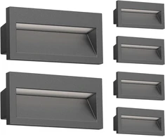 Ledscom.de Nola Led įleidžiamas sieninis šviestuvas, skirtas naudoti lauke Ip54, antracito spalvos matinis, 140 x 70 mm, šiltai balta spalva, 6 vnt.
