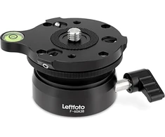 Leftfoto Precision trikojo niveliavimo pagrindo plokštės laikiklis, skirtas nuotraukų priedams, 360 laipsnių pasukimas ir +/- 15° pakreipimas, suderinamas su Dslr vaizdo kameromis ir monopiedais, palaiko iki 10 kg