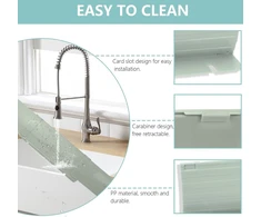 Lele Life 2 vnt. išplečiami virtuvės kriauklės purslų apsaugos 28cm-50cm reguliuojamo ilgio vandens purslų apsauga virtuvės kriauklei ir kriauklei, 2 montavimo būdai (žalia)