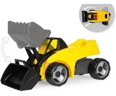 Lena 02145 Giga Trucks Pro X važiuojamasis krautuvas, tvirtas krautuvas su didele sėdyne, tvirtos plieninės ašys