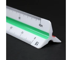 Leniar trikampio liniuotė 30 cm - plastikinė trikampė liniuotė - mastelio liniuotė trikampė - trikampė liniuotė 30 cm - architekto inžinieriaus mastelio liniuotė 2:1 1:1 1:2 1:2 1:2.5 1:5 1:15
