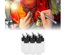 Leopacat buteliukas-lašintuvas, airbrush buteliukai, tušti plastikiniai buteliukai, atsarginiai stiklainiai, spaudžiami buteliukai su dangteliu, sifoninis padavimas, airbrush, skaidrus, skirtas maitinimui, dvigubo poveikio