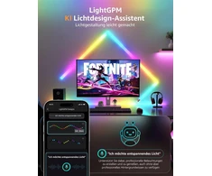 Lepro Ai Glide sieninis šviestuvas Wl1, sieninis šviestuvas su integruotu balso atpažinimu, muzikos sinchronizavimas, palaiko Alexa ir Google Assistant, Ai šviesos dizaino asistentas žaidimų vakarėlio sienų dekoravimui, 8 dalys ir 4
