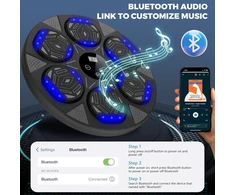 Leukoles muzikos bokso treniruoklis su bluetooth, led šviesos bokso treniruoklis su muzika ir bokso pirštinėmis, elektroninis bokso treniruoklis montuojamas ant sienos su 7 režimais