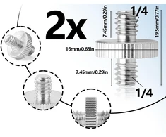 Objektyvas Lhbwhiz 2 vnt. kameros sriegio adapterių rinkinys, sriegio adapteris, 1/4 colio į 1/4 colio vyriškas adapterio sraigtas, skirtas kamerai, šviesos stovui, trikojui