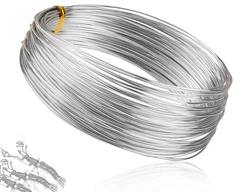 Lhbwhiz craft viela, viela rankdarbiams, lanksti lenkiama aliuminio viela, rankų darbo papuošalų viela, modeliavimo viela, sidabrinė viela, rišimo viela, aliuminio viela, rankdarbiams, papuošalų gamybai (sidabrinė, 1 mm x