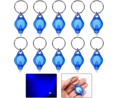 Liaisimi Led Uv raktų pakabuko žibintuvėlis, mini Led raktų pakabuko šviestuvas, nešiojamas raktų pakabuko žibintuvėlis, juodos šviesos Uv šlapimo detektorius šunims (10 vnt., mėlyni)