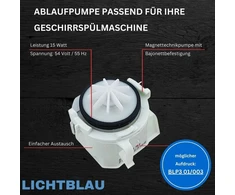 Lichtblau drenažo siurblys 00620774 indaplovei i tinka bosch, siemens, neff, constructa, küpperbusch ir daugeliui kitų. i copreci drenažo siurblys indaplovei blp3 01/003 620774