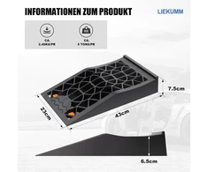 Liekumm 2 pakrovimo rampų rinkinys, didelio stiprumo automobilių rampa iki 6 t apkrovos, automobilių rampa automobiliui pakelti ir nuleisti, transporto priemonės priežiūrai, alyvos keitimui ir automobilių plovyklai