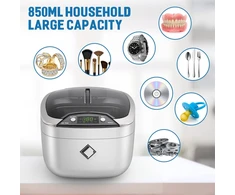 Lifebasis ultragarsinis valymo įrenginys, ultragarsinis valiklis akinių valymo įrenginys 850 ml ultragarsinis įrenginys su led apšvietimu breketų valymo ultragarsinė vonelė akiniams, cd, dvd, papuošalams, laikrodžiams, sidabrui